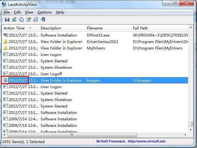 LastActivityView，秒查你在电脑上的所作所为！电脑上干什么坏事没？